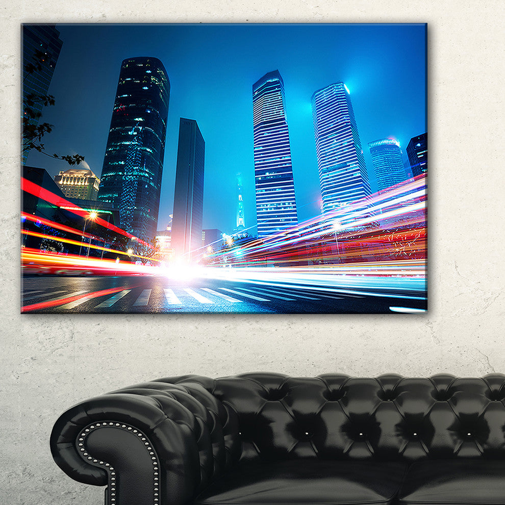 "Shanghai Lujiazui Finance at Night" Canvas Print