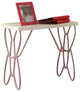 Nightstand with Butterfly Design, White and Light Purple