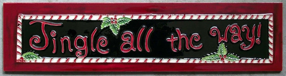 4x16" Horizontal Jingle All The Way Decorative Ceramic Art Tile