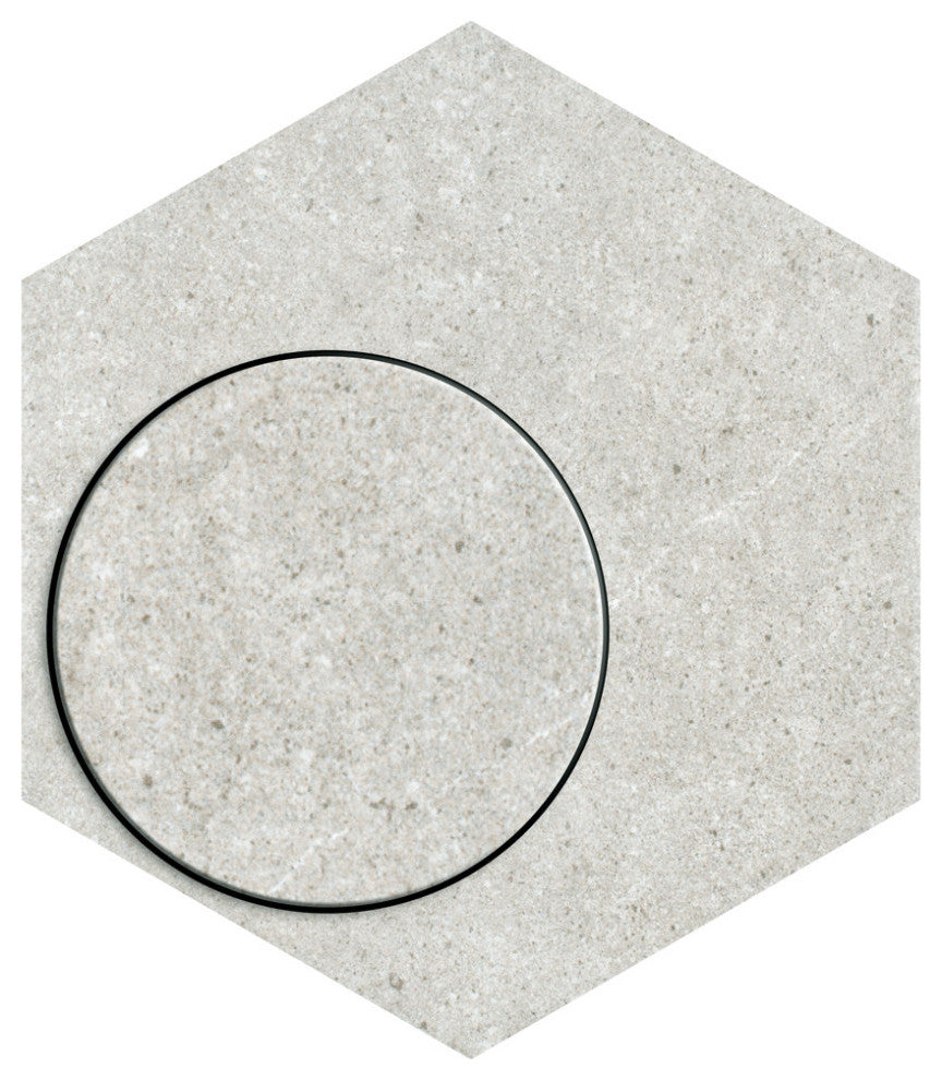 Traffic Hex Silver Porcelain Floor and Wall Tile