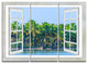 "Open Window to Seashore Palms" Metal Wall Art, 3 Panels, 36"x28"