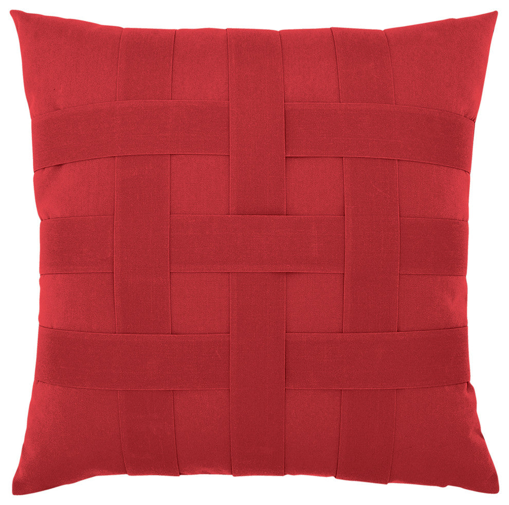 Basketweave Rouge Indoor/Outdoor Performance Pillow, 20"x20"