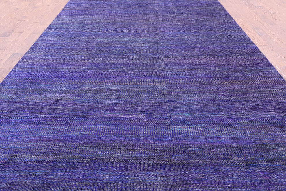 9' 0" X 18' 8" Wool and Silk Handmade Super Savannah Gabbeh Rug Q6111