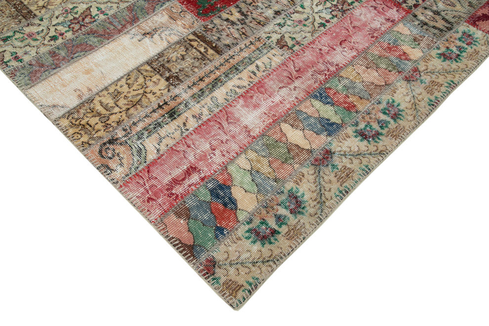 Rug N Carpet - Hand-Knotted Turkish 6' 8" x 10' 0" Vintage Patchwork Area Rug