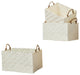Nautica 3-Piece Set Rectangle Storage Bins with Rope Handles, White