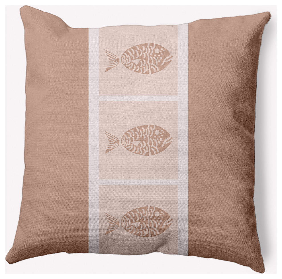 20x20" Fish Chips Nautical Decorative Indoor Pillow, Mauve