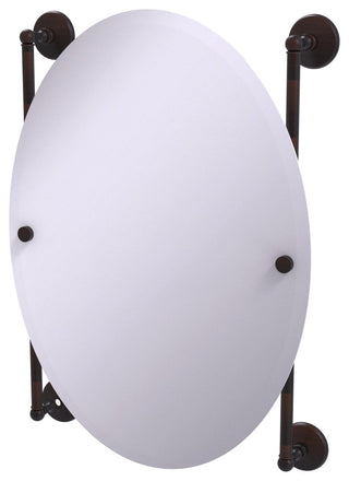 Monte Carlo Oval Frameless Rail Mounted Mirror, Venetian Bronze