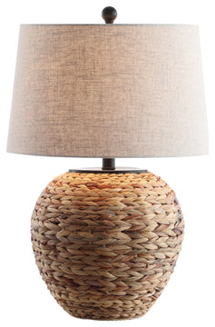 Alaro 24.5" Banana Leaf Basket LED Table Lamp, Natural