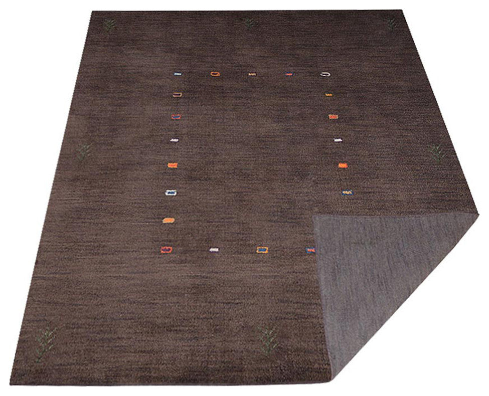 HAND KNOTTED LOOM WOOL ECO-FRIENDLY AREA RUGS - Rectangle, Brown, Contemporary