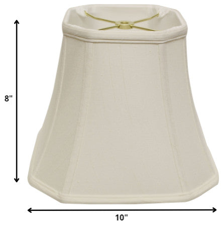 10" White Slanted Square Bell Monay Shantung Lampshade