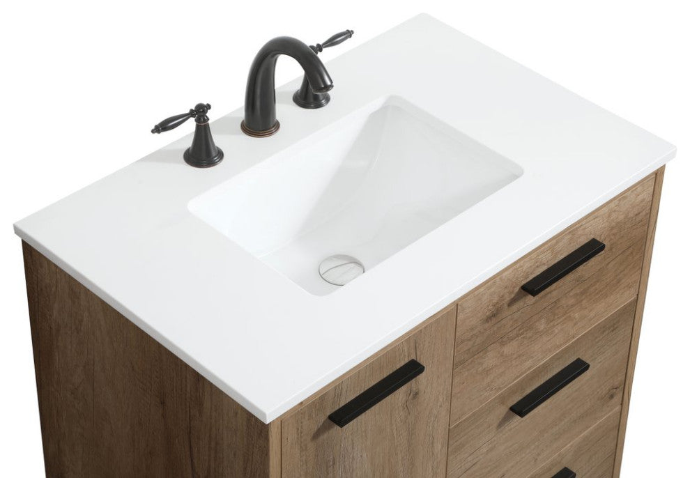 Bailey 19" Modern Natural Oak-Light Bathroom Vanity