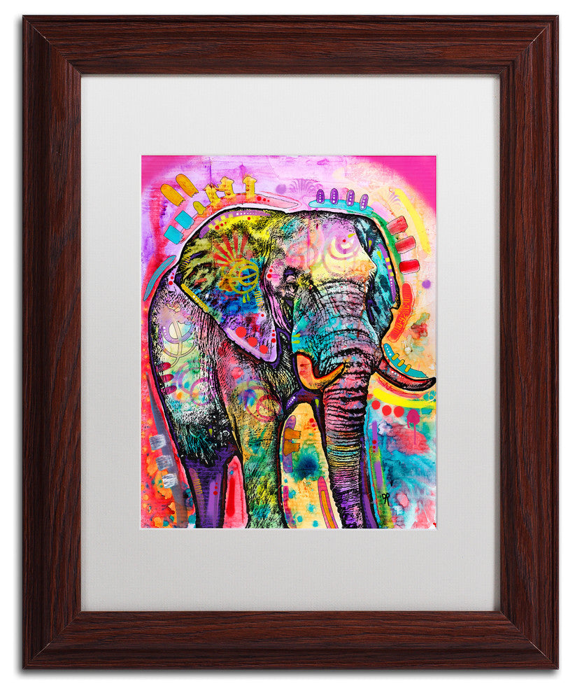 Dean Russo 'Elephant' Art, Wood Frame, White Mat, 11x14