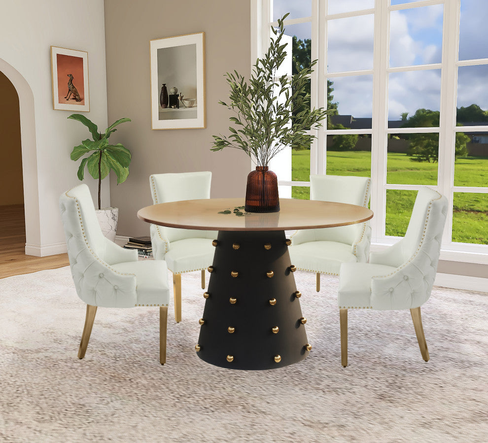 Raven Brushed Gold Top Dining Table