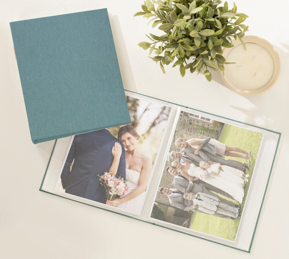 Cydney Set of 4 Fabric Photo Albums, Teal 40 Photos