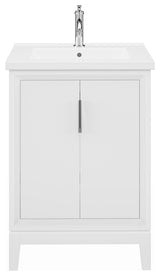 Elise 24 In. Integrated Ceramic Sink Top Vanity in Pure White