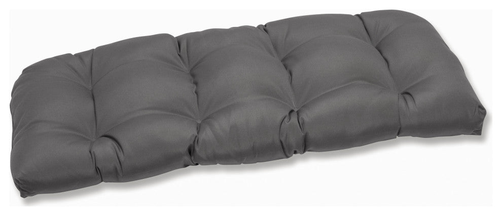 Fortress Canvas Wicker Loveseat Cushion, Charcoal