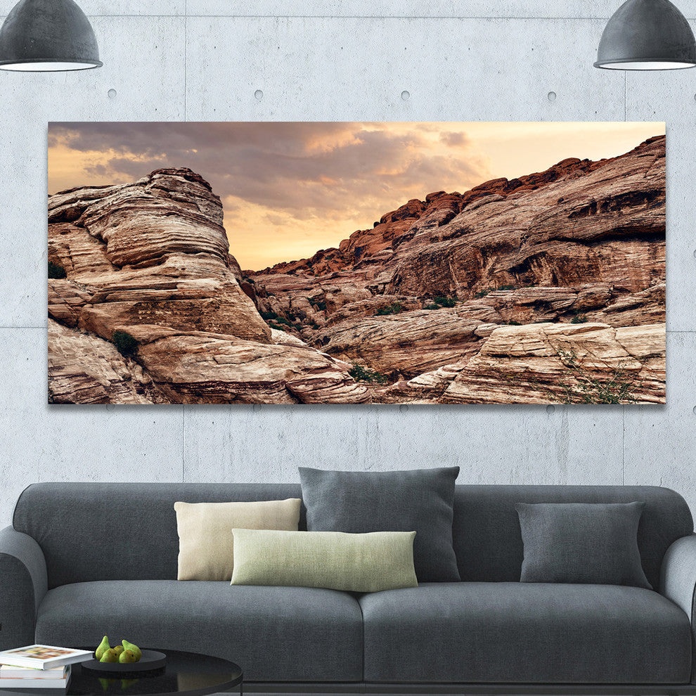 Scenic Red Rock Canyon in Nevada, Large landscape Canvas Art Print, 60"x28"