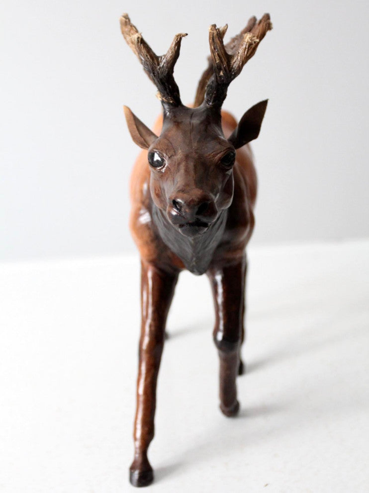 Consigned, Vintage Leather Reindeer Sculpture