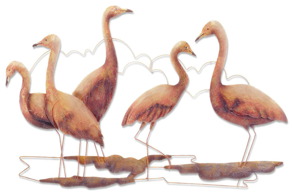 Flamingos Wall Decor Group Of Five