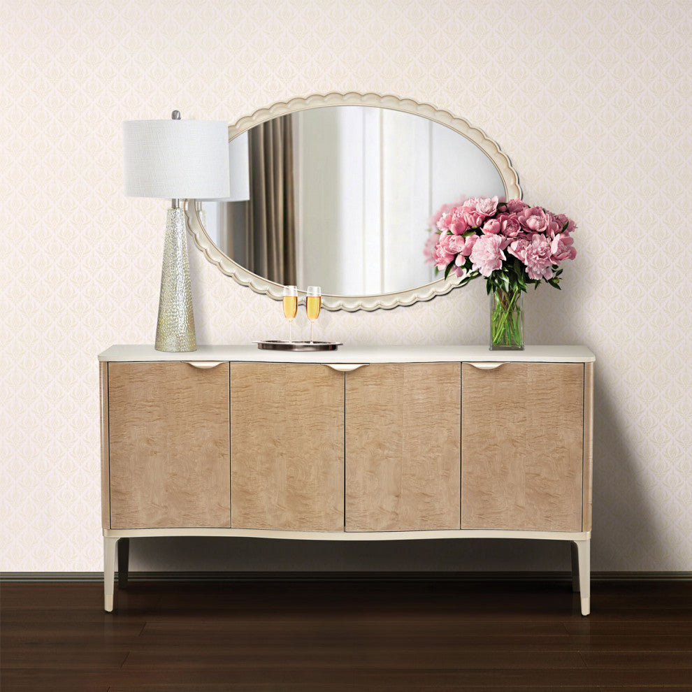 Malibu Crest Oval Wall Accent Mirror - Chardonnay