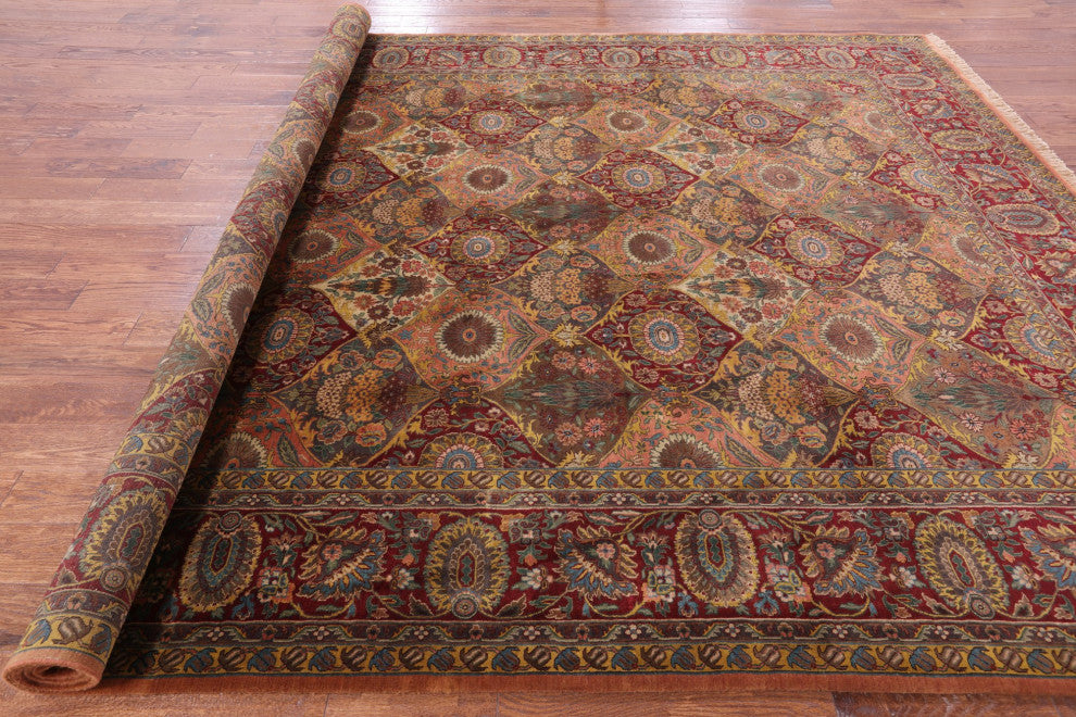 9' 2" X 12' 0" Hand Knotted Persian Fine Isfahan Wool Rug Q8852