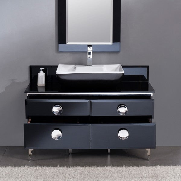 Fresca Moselle 47" Modern Glass Bathroom Vanity With Mirror