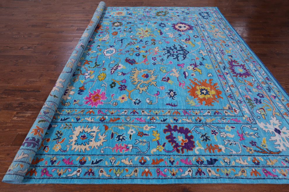 12' Square Turkish Oushak Hand Knotted Wool Rug - Q14951