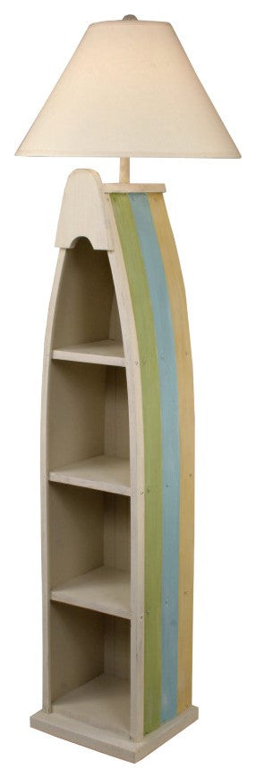Cottage and Multi-Color Stripe Boat Floor Lamp