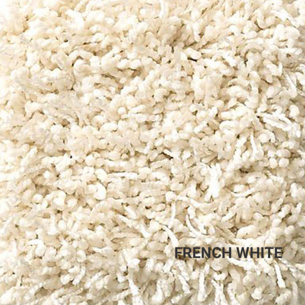Serenade Indoor Shag Area Rug Carpet Collection, French White, 7x10