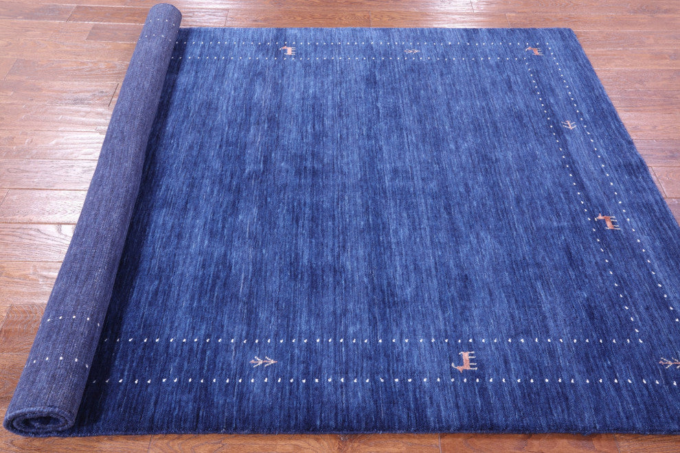 5' 0" X 7' 0" Persian Gabbeh Handmade Rug - Q15268
