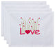 18"x14" Valentine Print Placemat, Fuschia, Set of 4