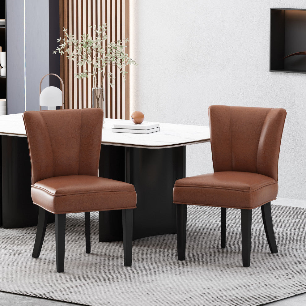 Edenbrook Faux Leather Upholstered Dining Chairs, Set of 2