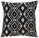 Jet Black and White Geo Throw Pillow