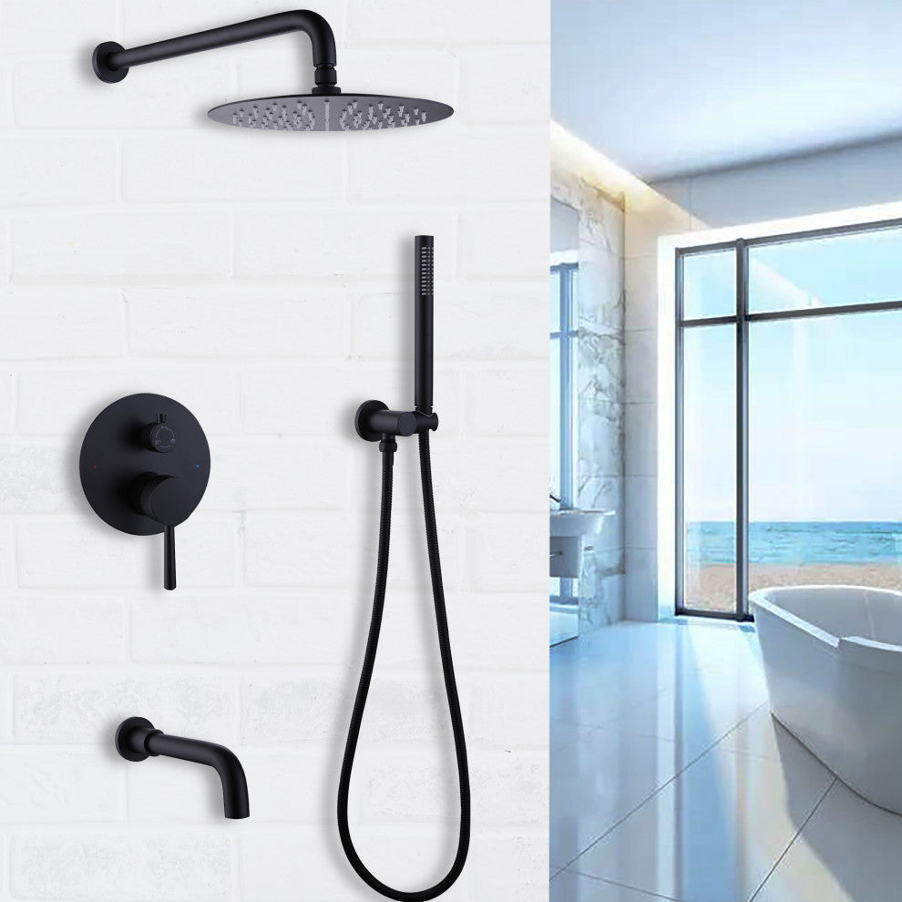 Classic 3-Function Pressure Balanced Complete Shower System With Rough-in Valve,