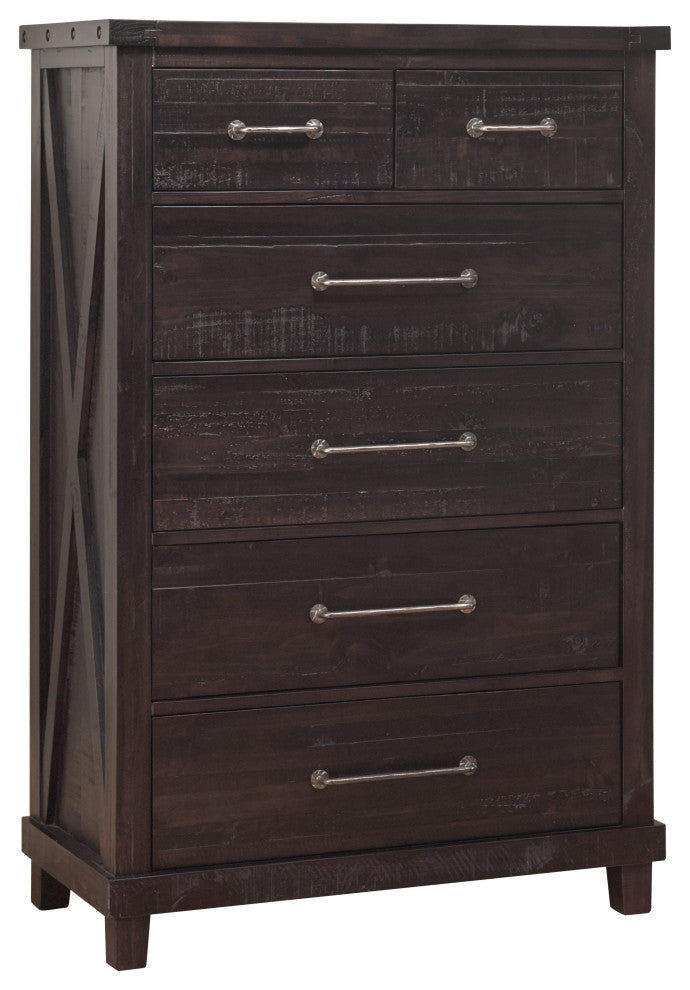 Yanez Industrial Chest in Charcoal - Solid Wood