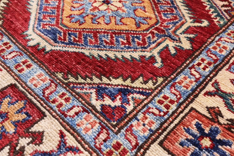 2' 6" X 7' 1" Super Kazak Hand Knotted Wool Runner Rug - Q12965