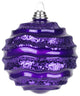 Vickerman M132026 Plum Stripe Candy Finish Wave Ball Christmas Ornament