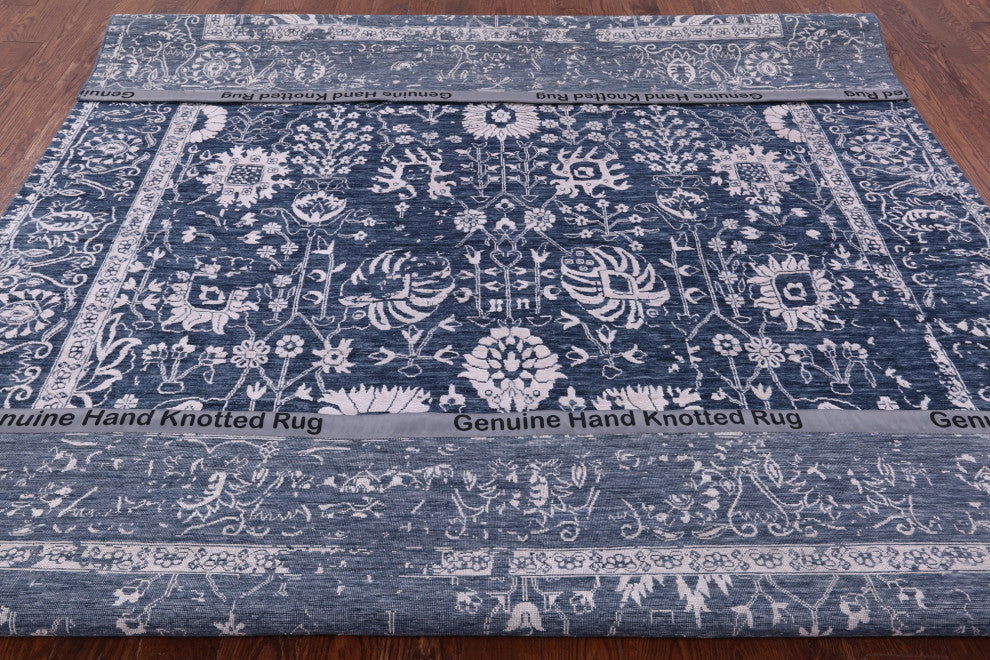 8' 2" X 10' 3" Persian Handmade Wool and Silk Rug Q9120