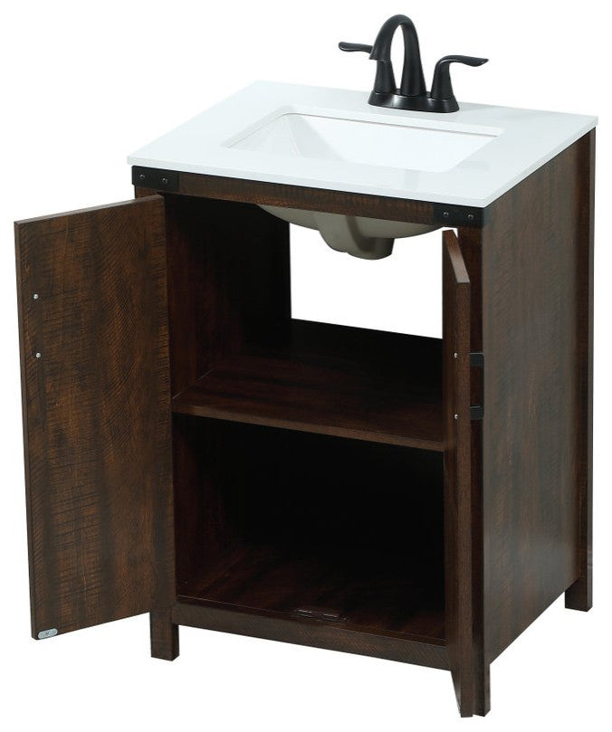 Home Living 19" Farmhouse Expresso-Light Bathroom Vanity