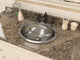 Boreal 19" Handmade Drop-in Oval Bathroom Sink, Hammered Nickel