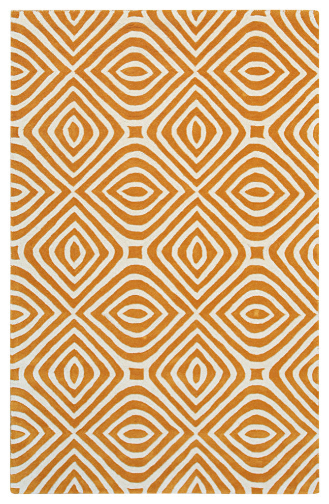 Rust Transitional Modern Modern Stripes Area Rug