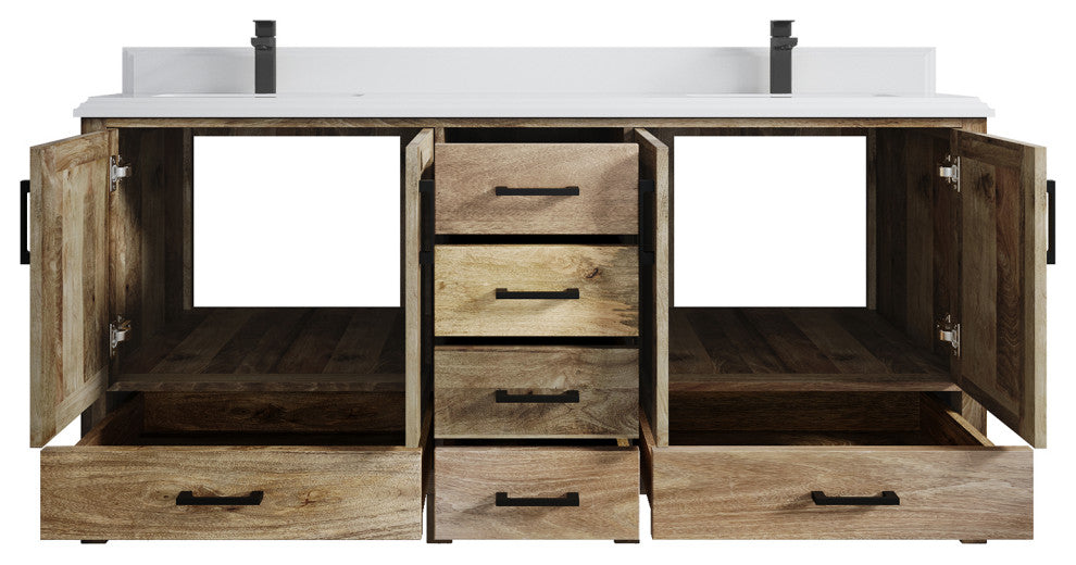 Malibu Mango 72 Double Sink Bath Vanity in Natural 1.5" White Quartz