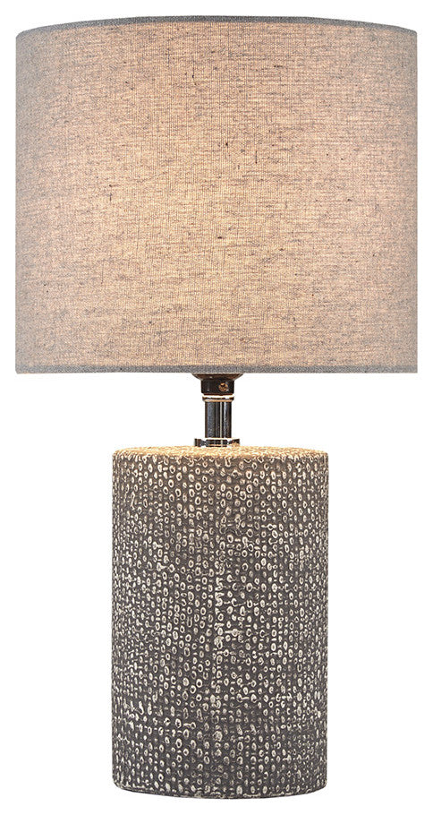 510 Design Bayard Textured Cylinder Table Lamp, Grey