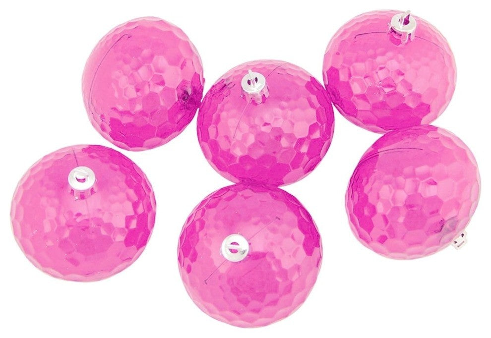 Transparent Shatterproof Hammered Disco Ball Christmas Ornaments, Set of 6