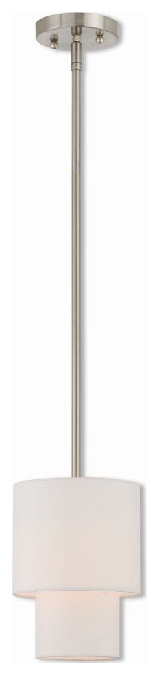 Livex Claremont 1 Light 7" Pendant, Brushed Nickel