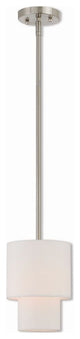 Livex Claremont 1 Light 7" Pendant, Brushed Nickel