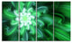 Large Green Exotic Flower Petals, Floral Canvas Art Print, 48"x28", 4 Panels