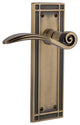 Mission Plate With Swan Lever, Antique Brass, Left-Handed