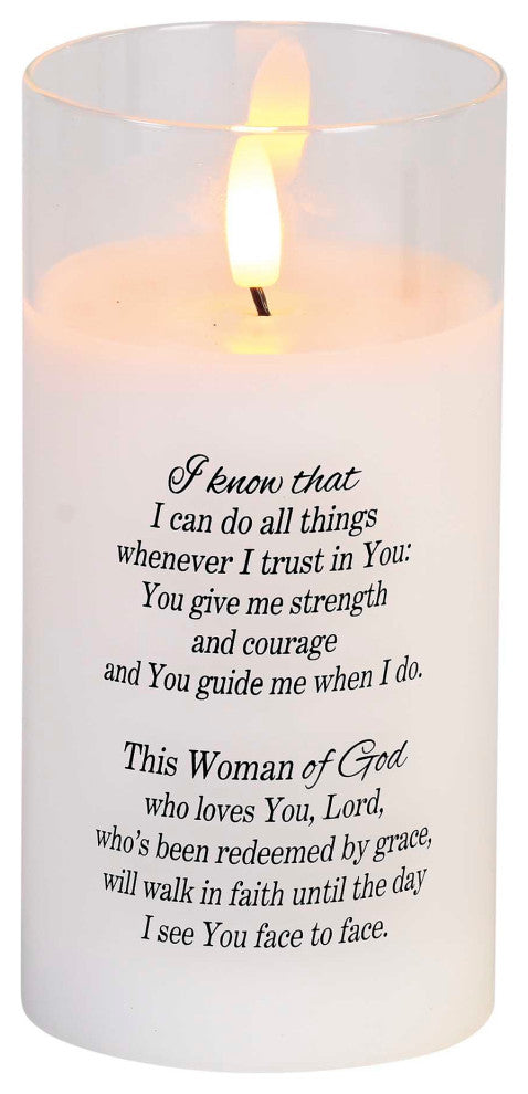 LED Candle Woman Of God 6in