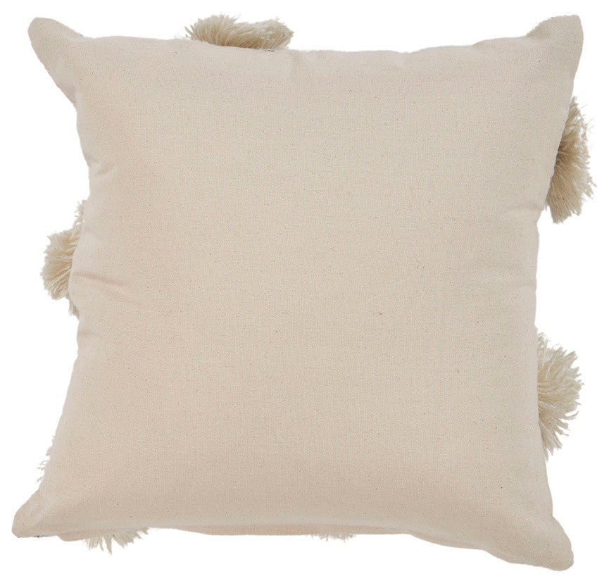 Gray Tassle Throw Pillow
